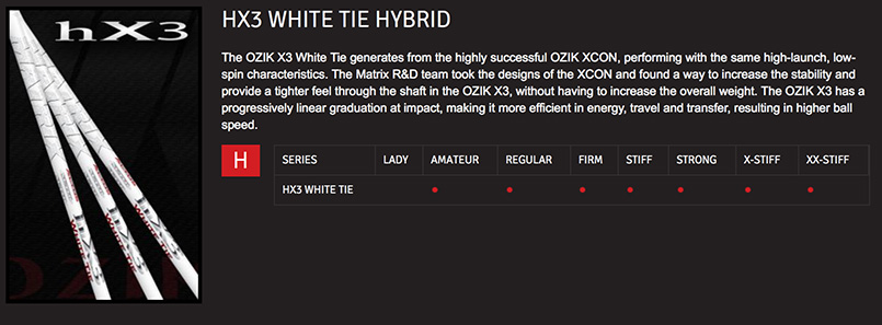 Matrix HX3 White Tie Hybrid Shaft